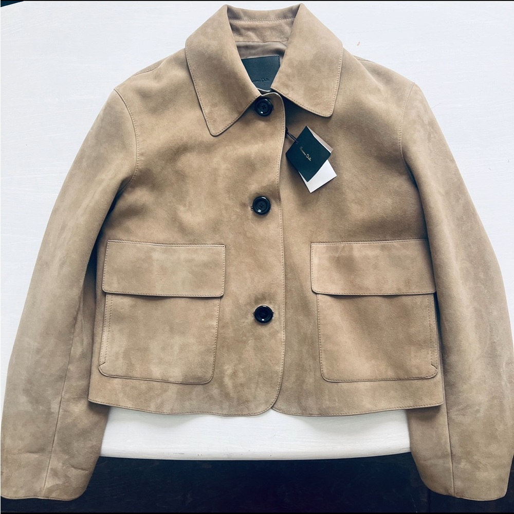 MASSIMO DUTTI SS24 suede leather jacket with pockets. Sold out in US.